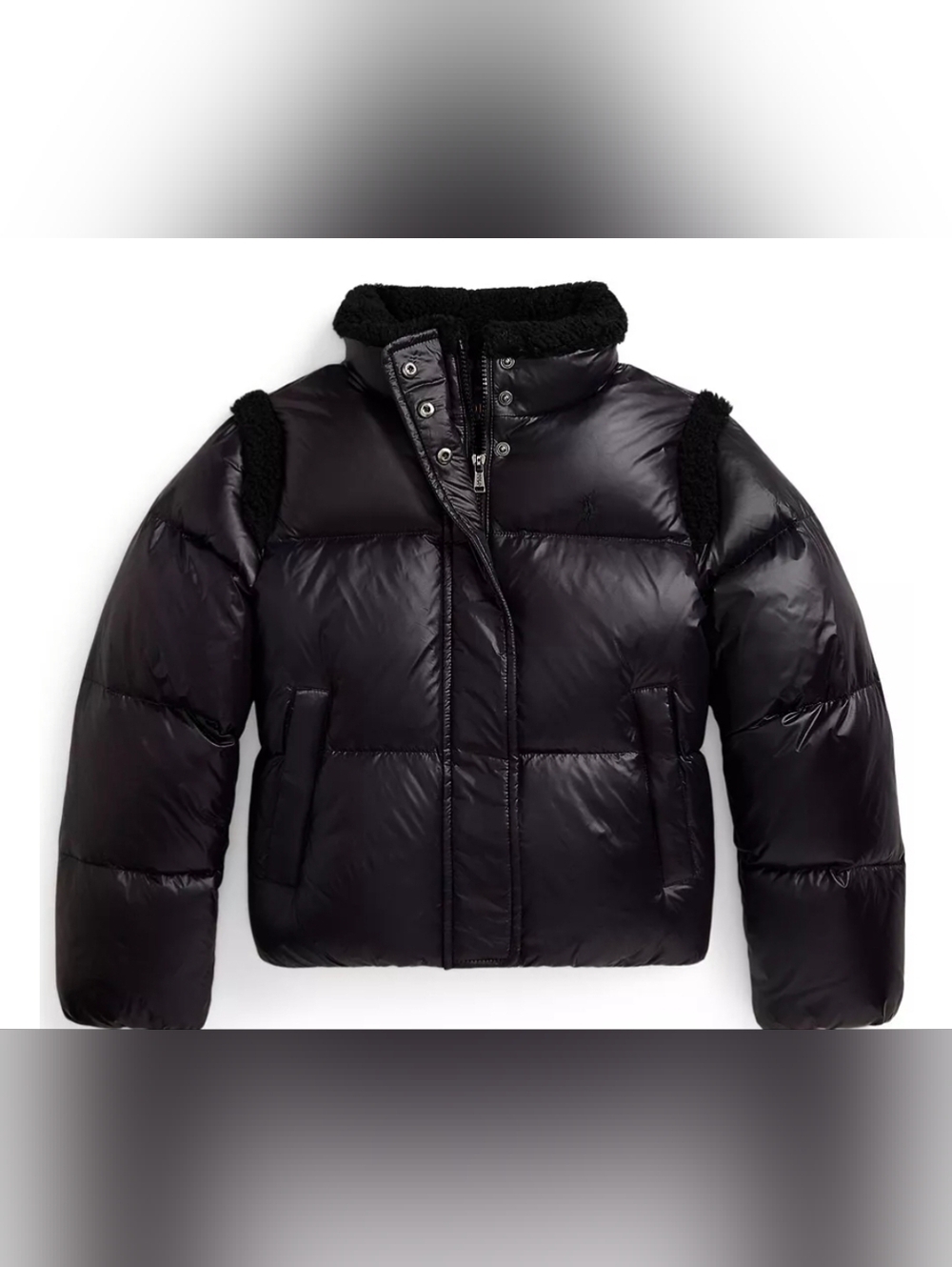 NWT- Polo Black Puffer Jacket SIZE 16 L, CAN FIT A XS OR S WOMEN PETITE